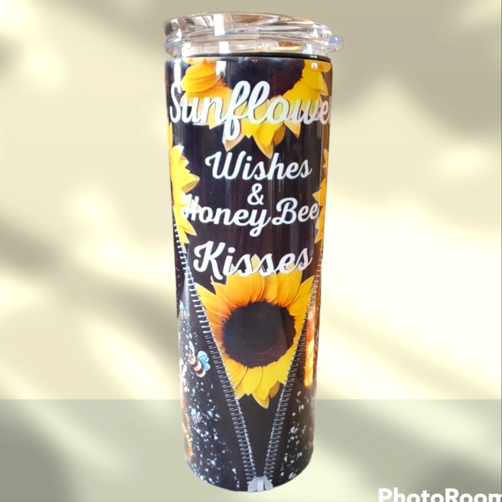 Sunflower Wishes and Honey Bee Kisses 20oz Tumbler 🎉sale